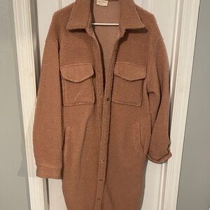 Women's Tan Sherpa Coat